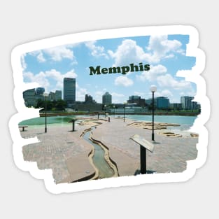 Memphis Tennessee skyline blue clouded sky USA city break Sticker